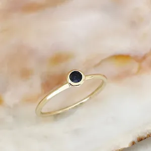 Yellow Gold Bezel Set Tanzanite Stacking Ring