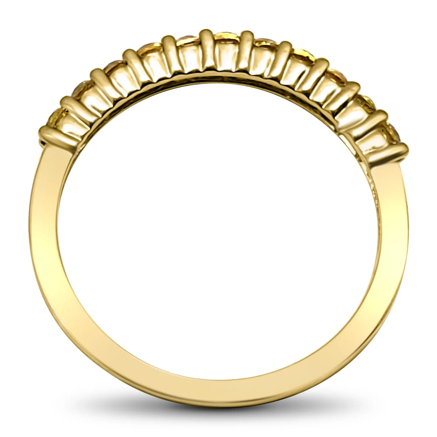 Yellow Sapphire Stackable Ring14k Solid Yellow Gold, 14k Solid Rose Gold, 14k Solid White Gold Micro Pave Band