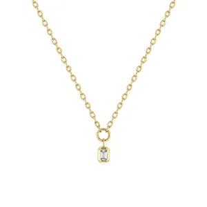 Zoë Chicco 14k Yellow Gold Emerald Cut Diamond Necklace