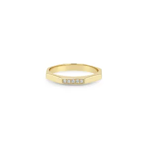 Zoë Chicco 14k Yellow Gold Octagon Stacking Ring with Pavé Diamonds