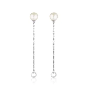 Zoe Chain Pearl Stud Earrings