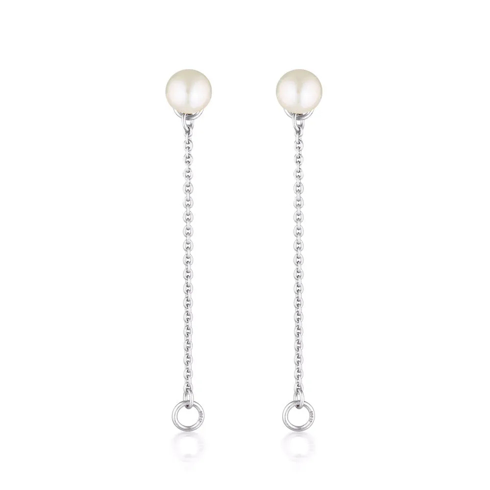 Zoe Chain Pearl Stud Earrings